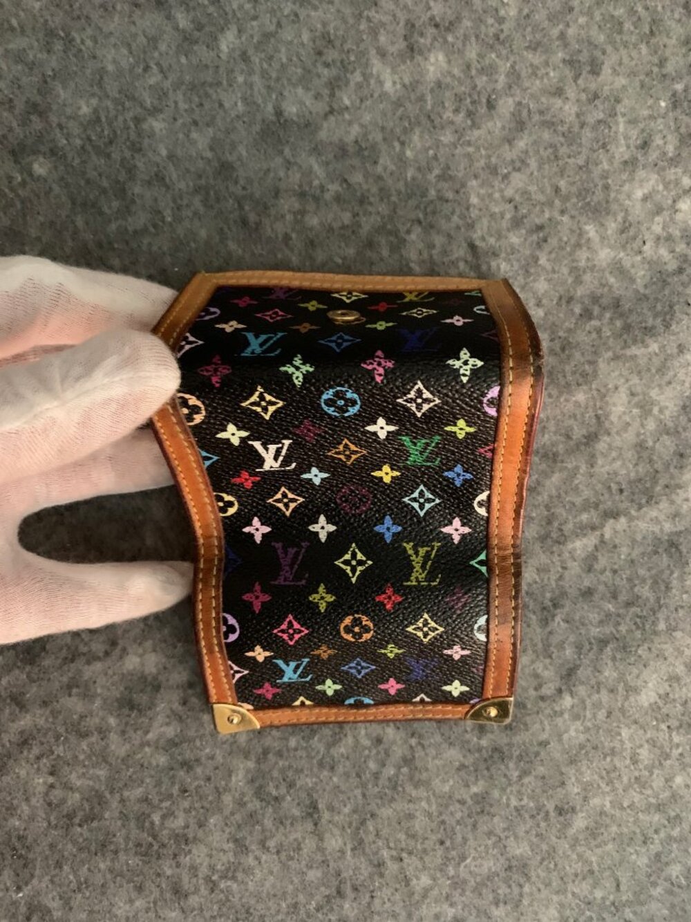 Louis Vuitton Black Monogram Multicolor Porte-Monnaie Plat Wallet Coin Purse - Picture 4 of 14